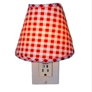 Leviton Night Light - Red & Off White Gingham.